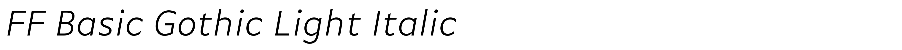 FF Basic Gothic Light Italic